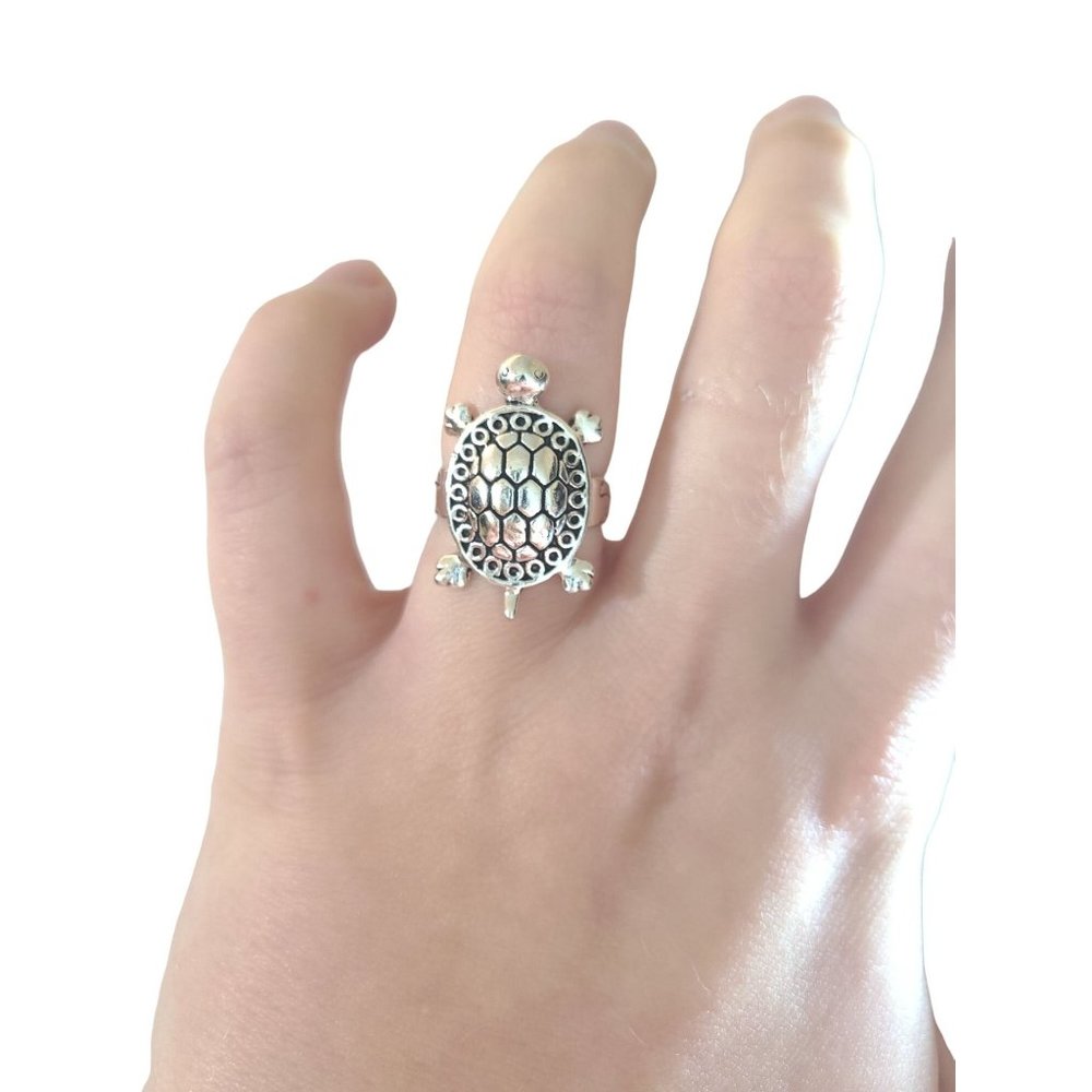 Silver Turtle Ring Size 6 1/2
